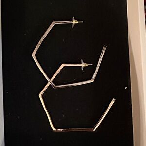 Bing Bang Hexagonal Gold-Tone Earrings